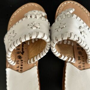 Toddler white leather palm beach sandals